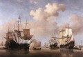 Los tranquilos barcos holandeses llegan a fondear marine Willem van de Velde el Joven